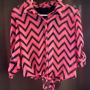 Striped sheer blouse